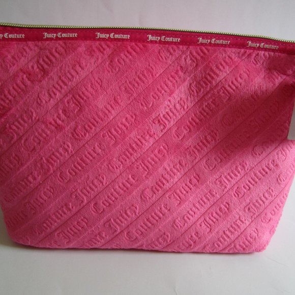 Juicy Couture Pink Velvet Cosmetic Make Up Bag - Picture 2 of 5